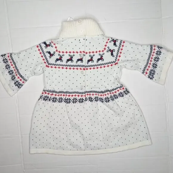 Janie and Jack Fair Isle Holiday Reindeer Sweater Dress - Picture 5 of 9
